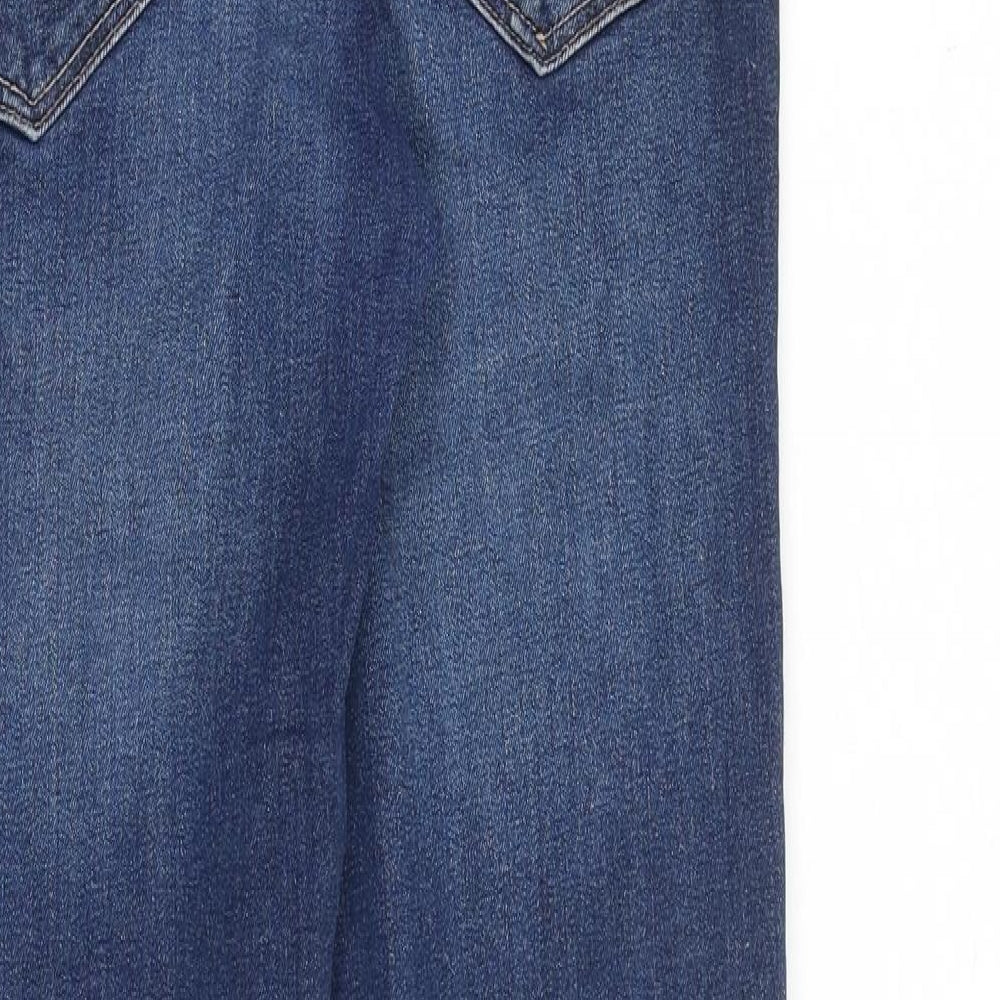 NEXT Womens Blue Cotton Straight Jeans Size 10 L30 in Slim Zip
