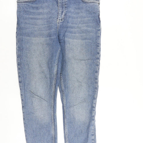 Jack Wills Womens Blue Cotton Skinny Jeans Size 30 in L26 in Regular Zip - Raw Hem
