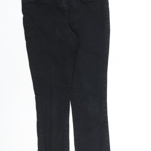 NEXT Womens Black Cotton Skinny Jeans Size 10 L28 in Slim Zip