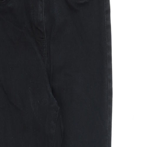 NEXT Womens Black Cotton Skinny Jeans Size 10 L28 in Slim Zip