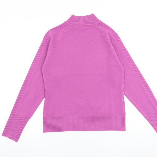 Filati Womens Pink High Neck Acrylic Pullover Jumper Size L