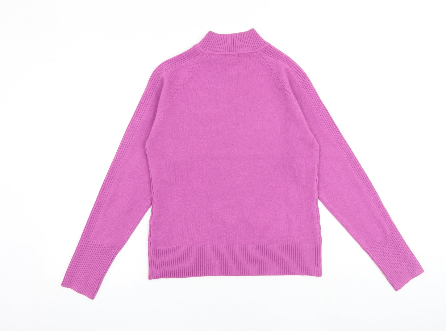 Filati Womens Pink High Neck Acrylic Pullover Jumper Size L