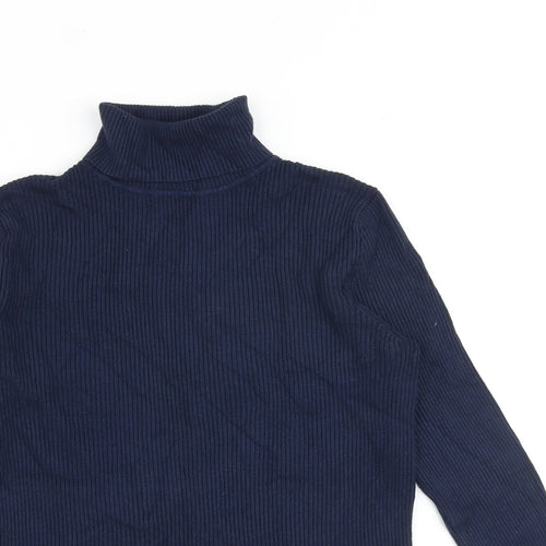 Marks and Spencer Womens Blue Roll Neck Viscose Pullover Jumper Size 12