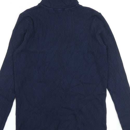 Marks and Spencer Womens Blue Roll Neck Viscose Pullover Jumper Size 12