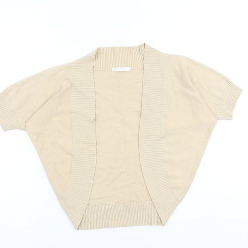 Marks and Spencer Womens Beige V-Neck Cotton Cardigan Jumper Size 8