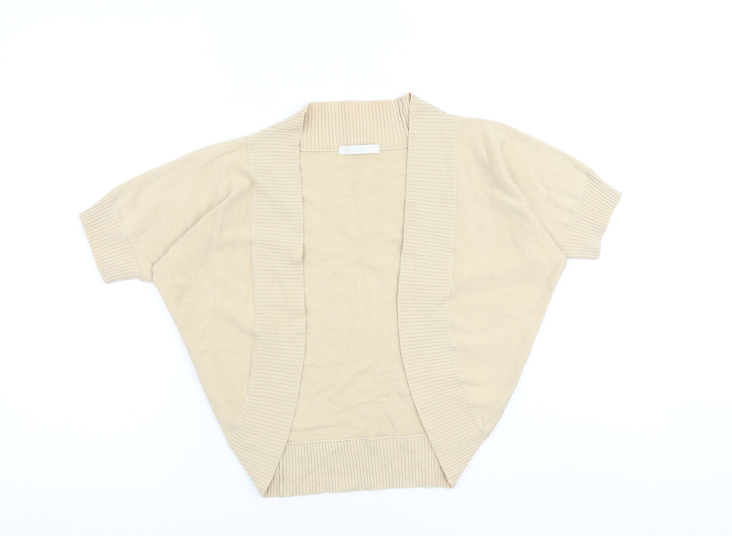 Marks and Spencer Womens Beige V-Neck Cotton Cardigan Jumper Size 8