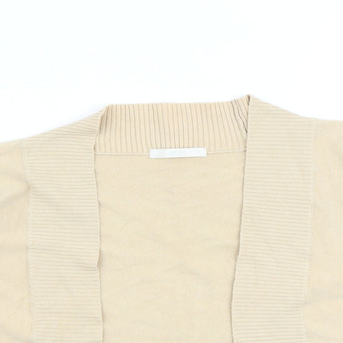 Marks and Spencer Womens Beige V-Neck Cotton Cardigan Jumper Size 8