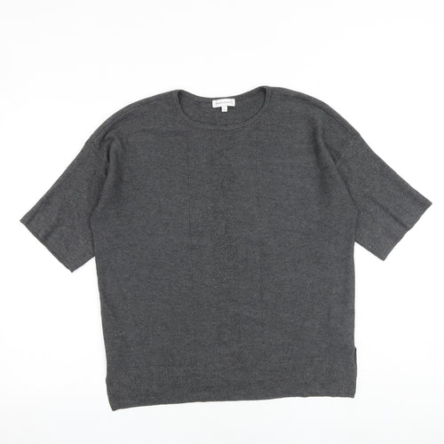 Warehouse Womens Grey Round Neck Viscose Pullover Jumper Size 8