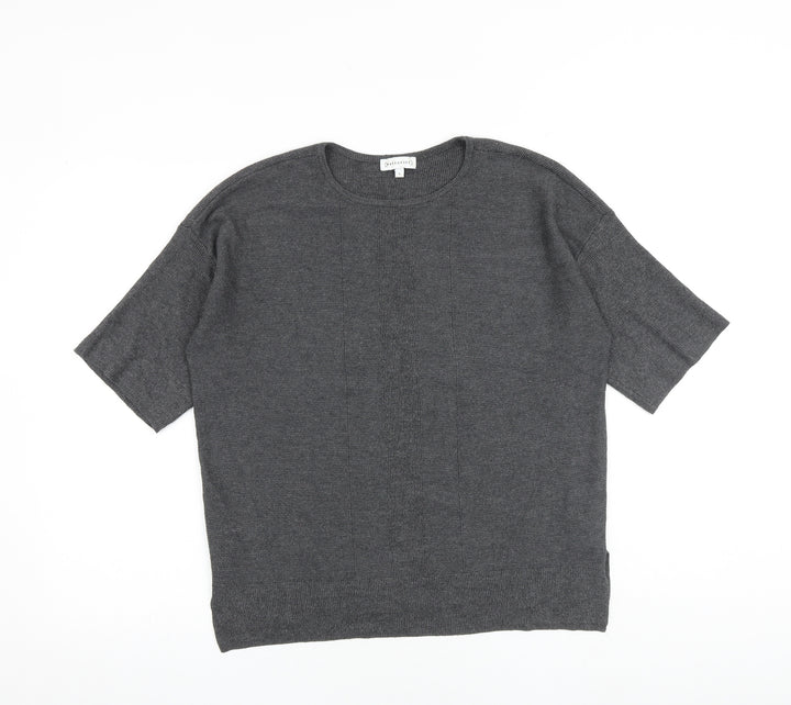 Warehouse Womens Grey Round Neck Viscose Pullover Jumper Size 8