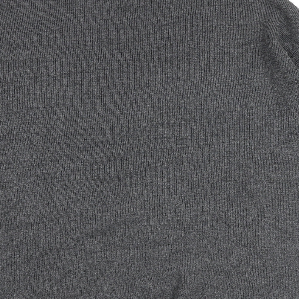 Warehouse Womens Grey Round Neck Viscose Pullover Jumper Size 8