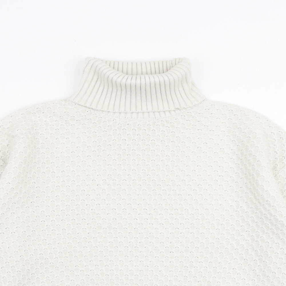 Marks and Spencer Womens Beige Roll Neck Acrylic Pullover Jumper Size M