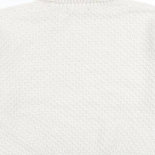 Marks and Spencer Womens Beige Roll Neck Acrylic Pullover Jumper Size M