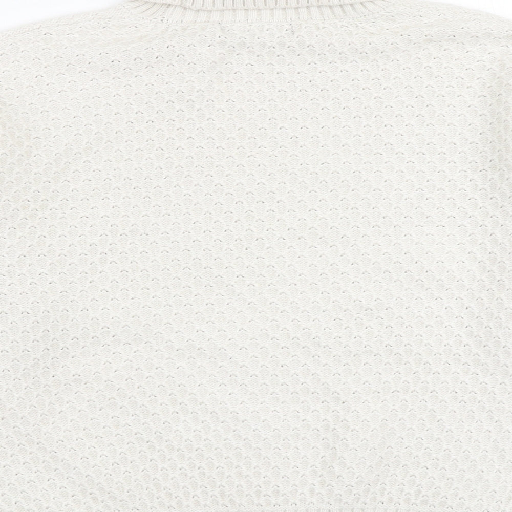 Marks and Spencer Womens Beige Roll Neck Acrylic Pullover Jumper Size M