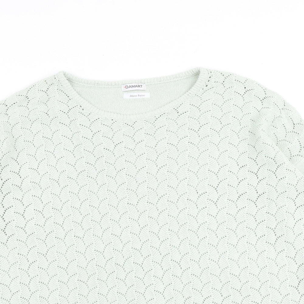 Damart Womens Green Round Neck Acrylic Pullover Jumper Size 18 - Size 18-20