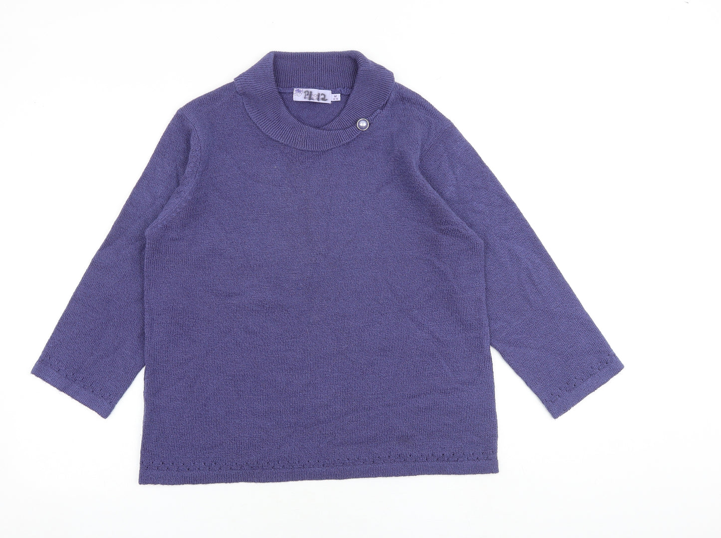 EWM Womens Blue Round Neck Acrylic Pullover Jumper Size 14 - Size 14-16