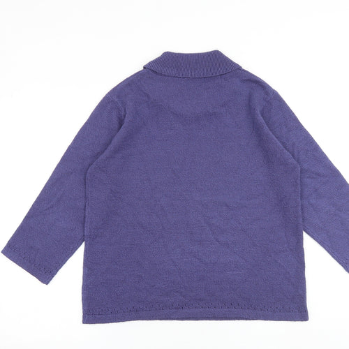 EWM Womens Blue Round Neck Acrylic Pullover Jumper Size 14 - Size 14-16