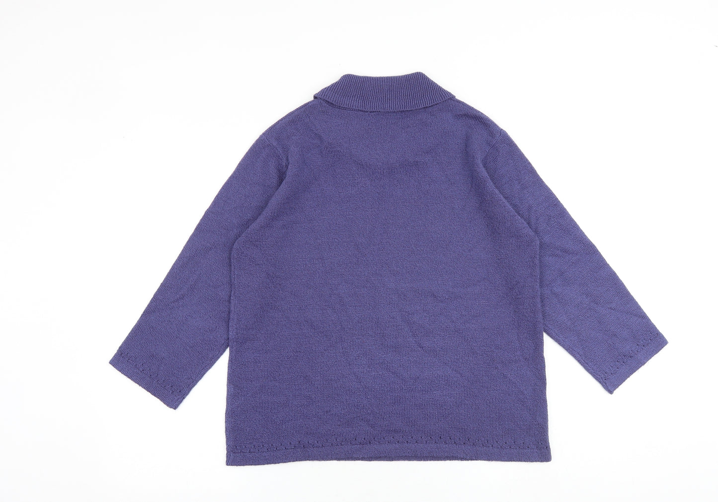 EWM Womens Blue Round Neck Acrylic Pullover Jumper Size 14 - Size 14-16