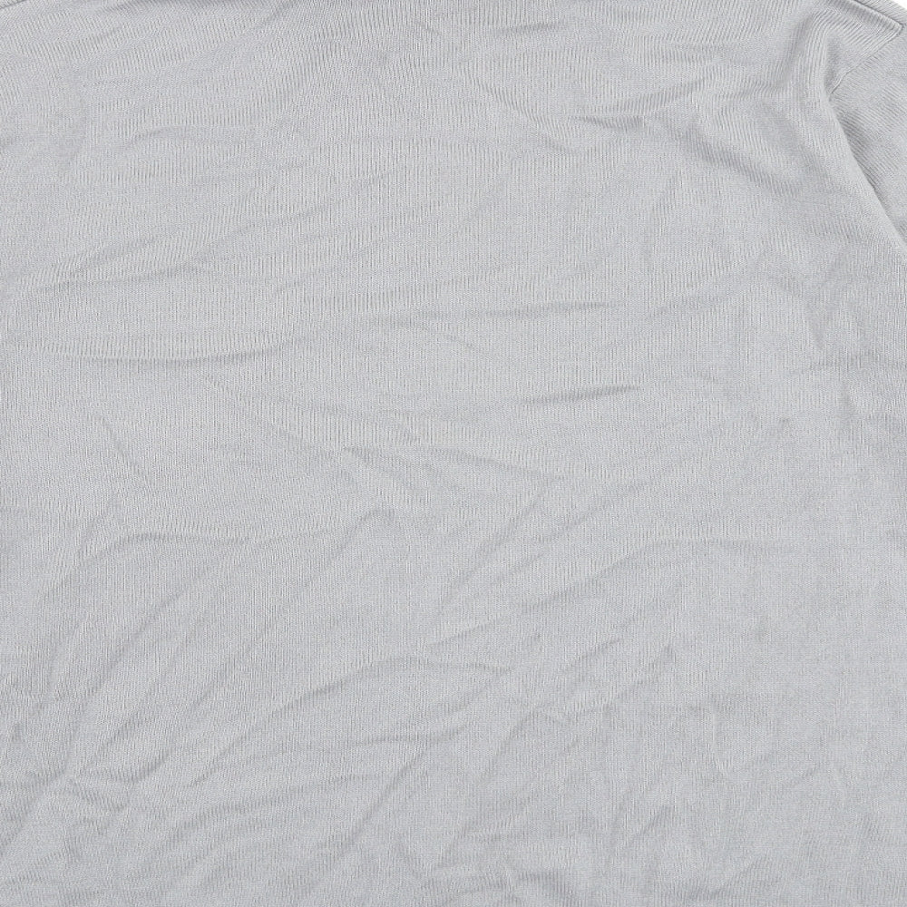 Greenwoods Mens Grey Roll Neck Cotton Pullover Jumper Size L Long Sleeve