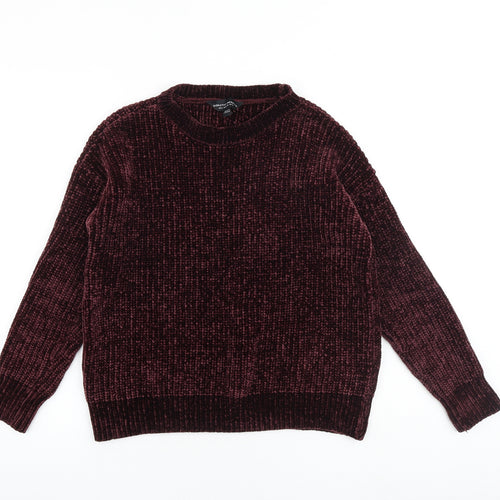Dorothy Perkins Womens Purple Round Neck Elastane Pullover Jumper Size 8