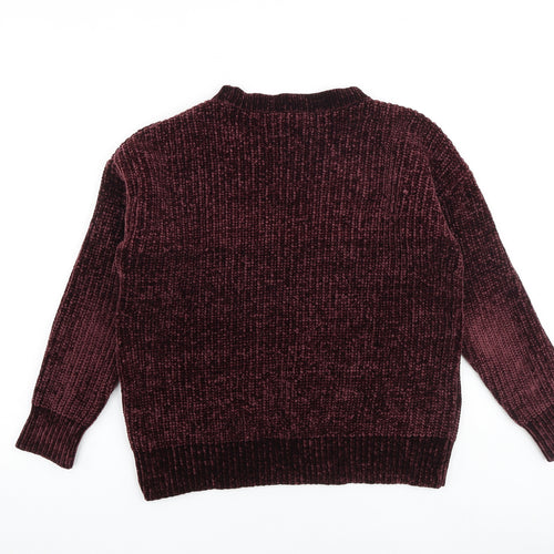Dorothy Perkins Womens Purple Round Neck Elastane Pullover Jumper Size 8