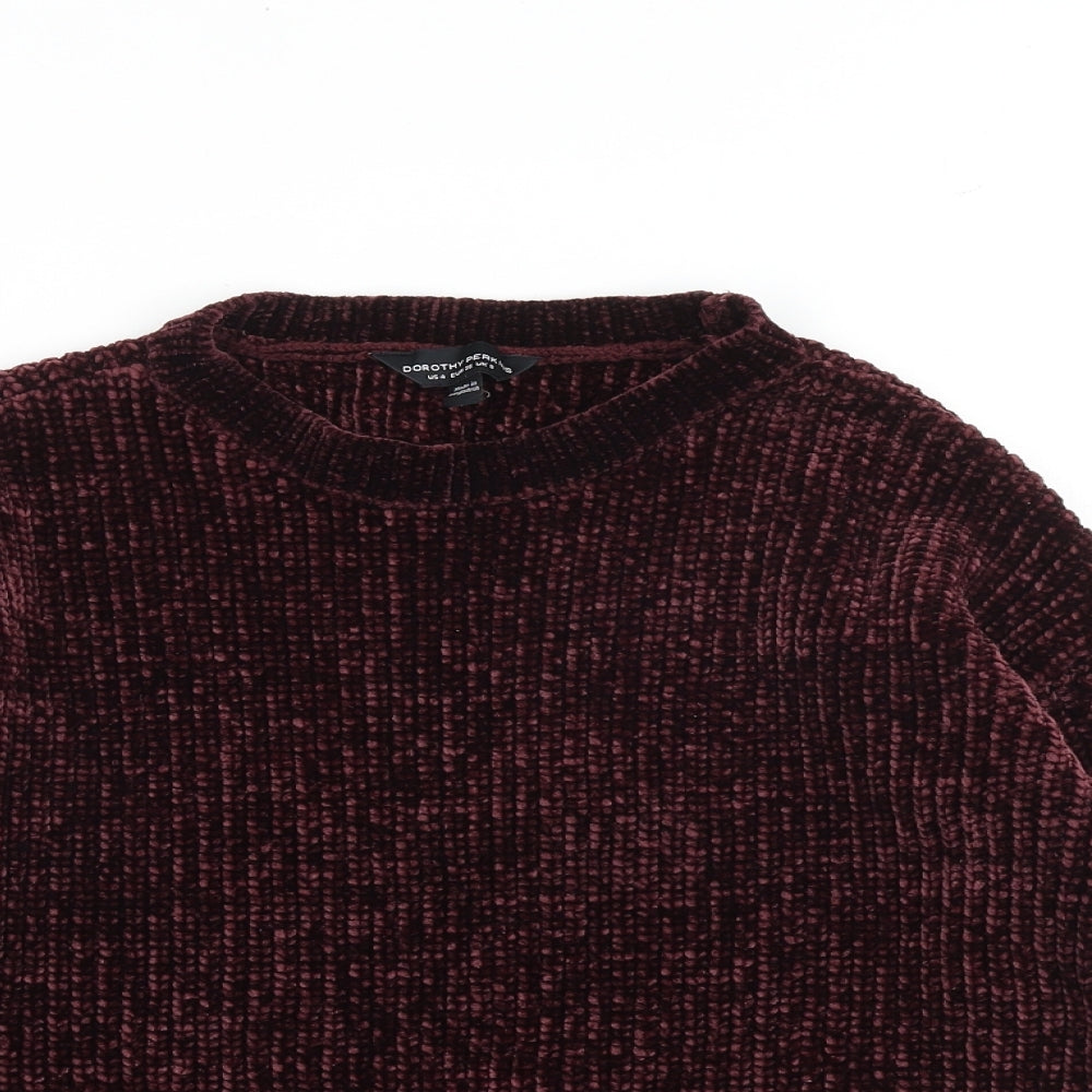 Dorothy Perkins Womens Purple Round Neck Elastane Pullover Jumper Size 8
