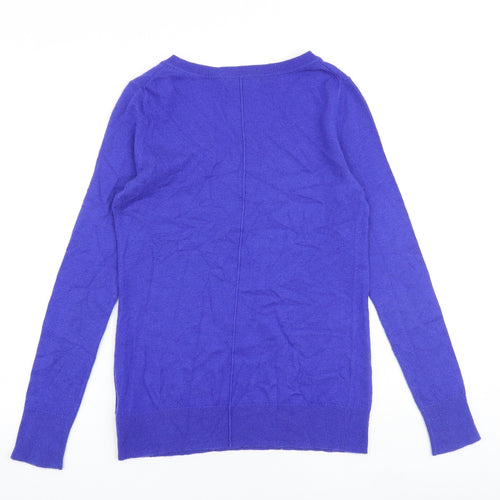 Gap Womens Blue V-Neck Nylon Pullover Jumper Size XS