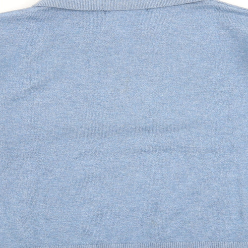 Marks and Spencer Womens Blue Collared Polyester Pullover Jumper Size S