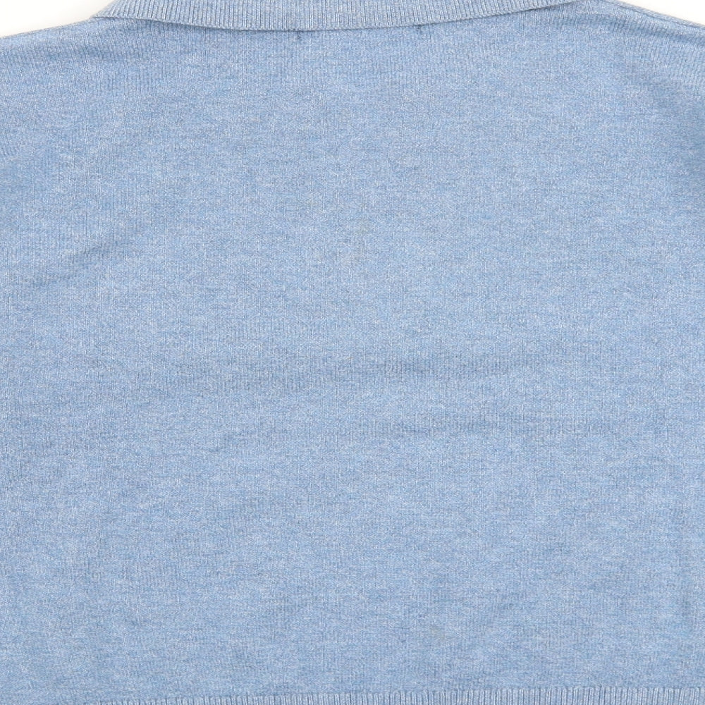 Marks and Spencer Womens Blue Collared Polyester Pullover Jumper Size S