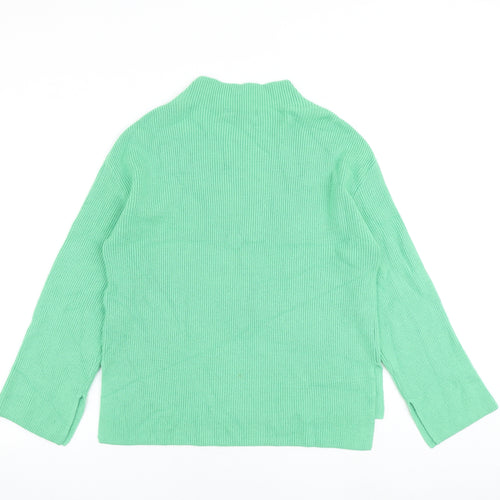 Marks and Spencer Womens Green High Neck Viscose Pullover Jumper Size M