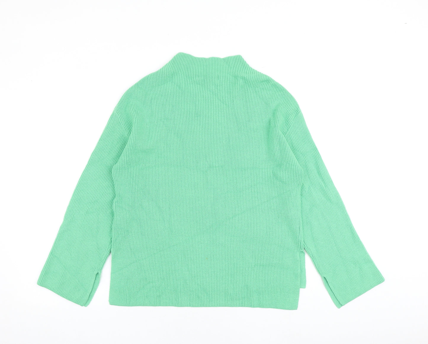Marks and Spencer Womens Green High Neck Viscose Pullover Jumper Size M