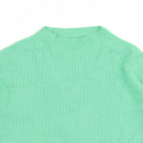Marks and Spencer Womens Green High Neck Viscose Pullover Jumper Size M