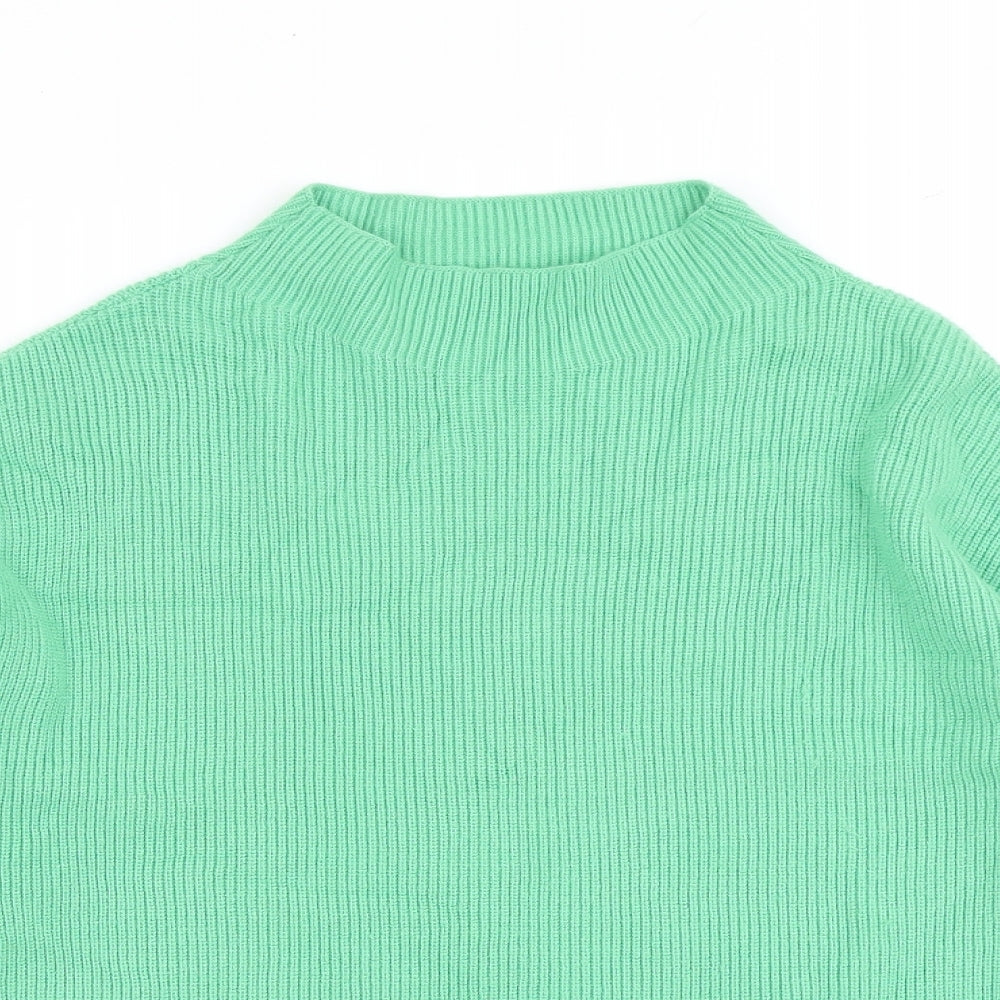 Marks and Spencer Womens Green High Neck Viscose Pullover Jumper Size M