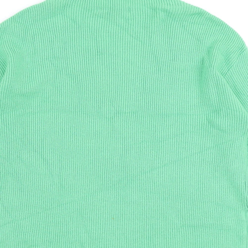 Marks and Spencer Womens Green High Neck Viscose Pullover Jumper Size M