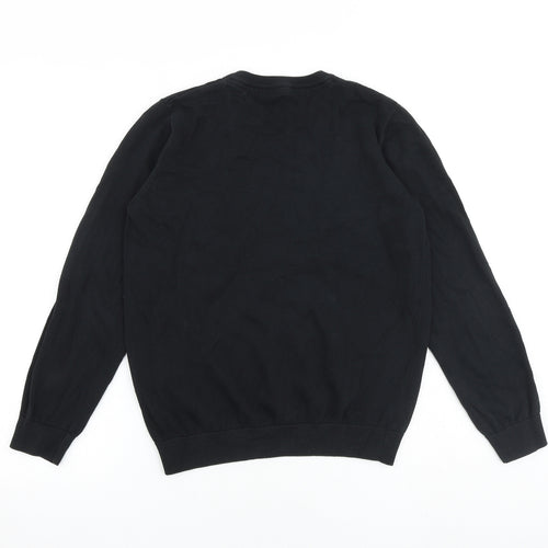 Marks and Spencer Boys Black V-Neck 100% Cotton Pullover Jumper Size 13-14 Years Pullover