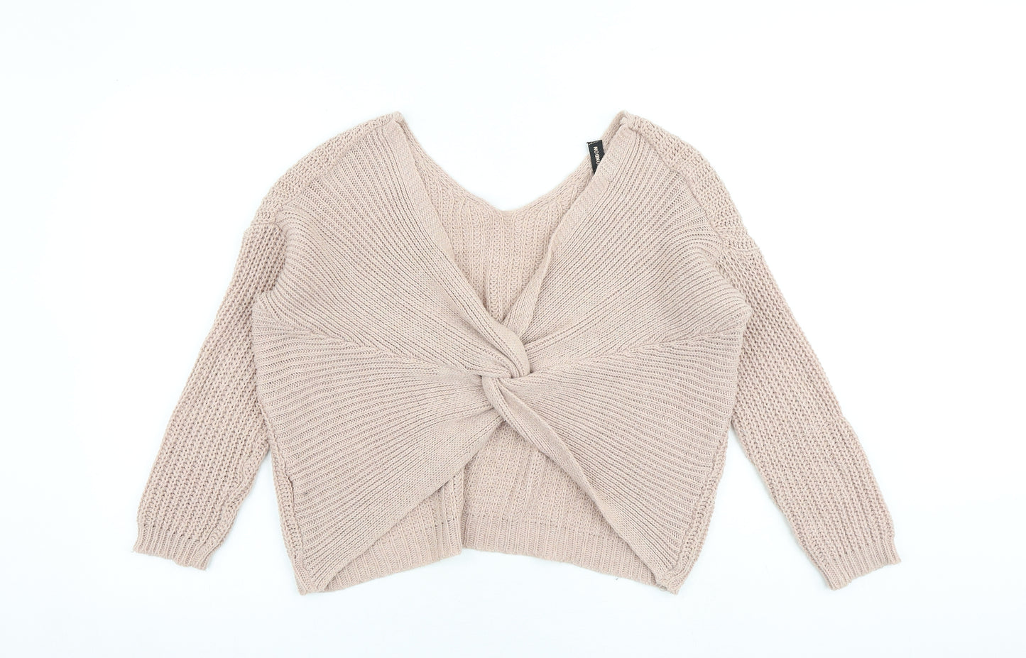 QED London Womens Pink V-Neck Acrylic Pullover Jumper Size S