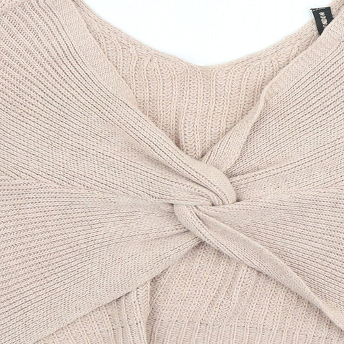 QED London Womens Pink V-Neck Acrylic Pullover Jumper Size S