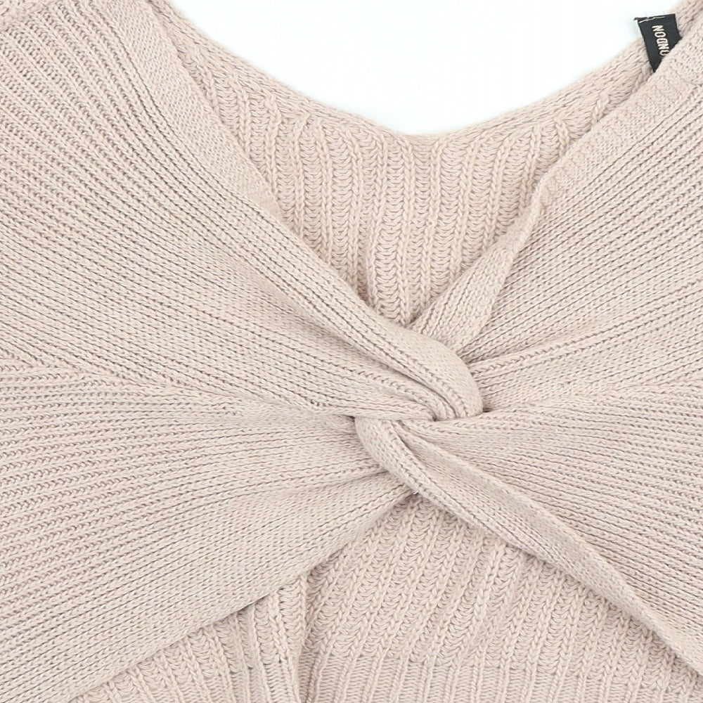 QED London Womens Pink V-Neck Acrylic Pullover Jumper Size S