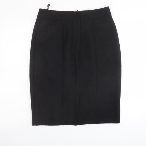 Marks and Spencer Womens Black Polyester Bandage Skirt Size 12 Zip
