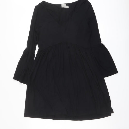 ASOS Womens Black Viscose A-Line Size 10 Round Neck Pullover
