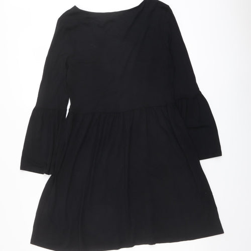 ASOS Womens Black Viscose A-Line Size 10 Round Neck Pullover