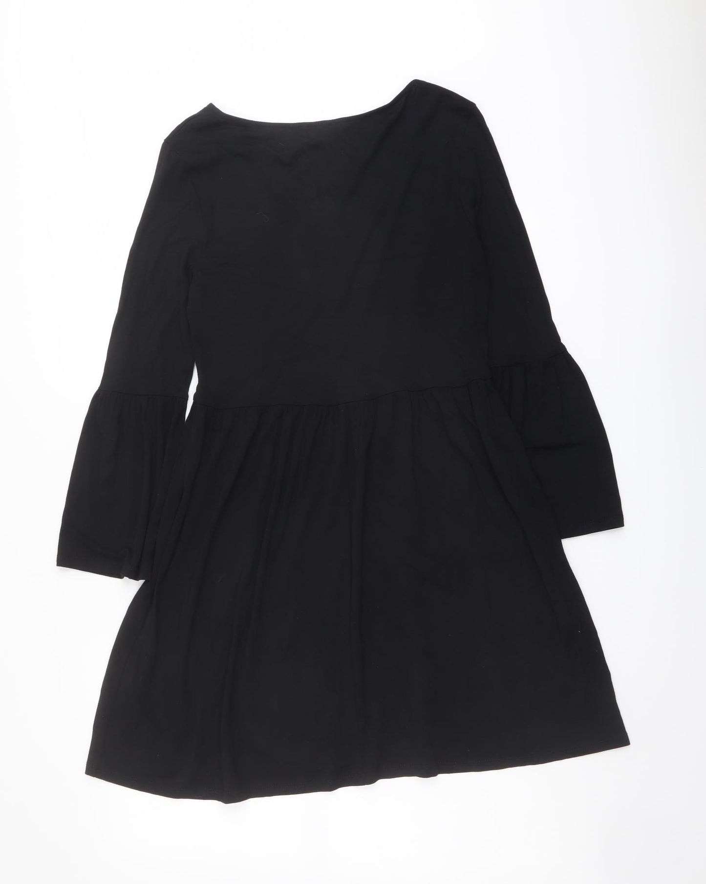 ASOS Womens Black Viscose A-Line Size 10 Round Neck Pullover