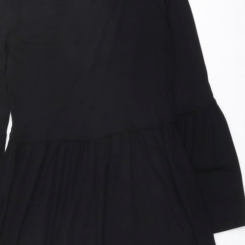 ASOS Womens Black Viscose A-Line Size 10 Round Neck Pullover