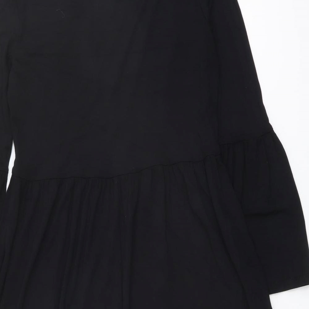 ASOS Womens Black Viscose A-Line Size 10 Round Neck Pullover