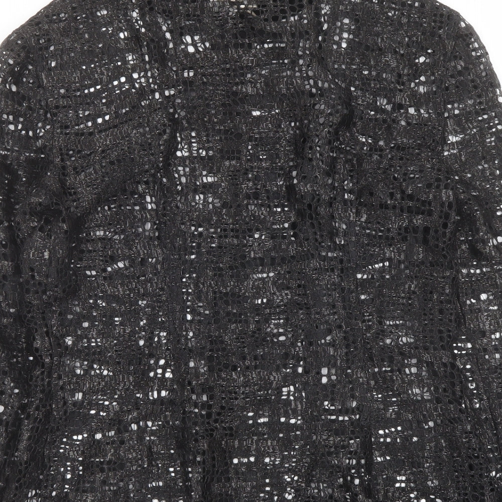 ESCADA Womens Black Viscose Basic Button-Up Size 12 Collared