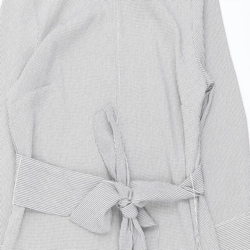 H&M Womens Grey Geometric Polyester A-Line Size S Round Neck Pullover