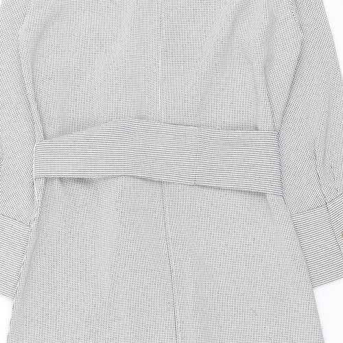 H&M Womens Grey Geometric Polyester A-Line Size S Round Neck Pullover