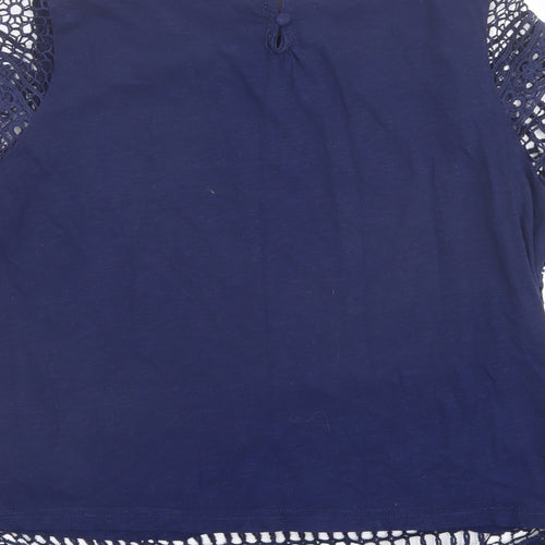 Intuition Womens Blue Viscose Basic Blouse Size 12 Boat Neck