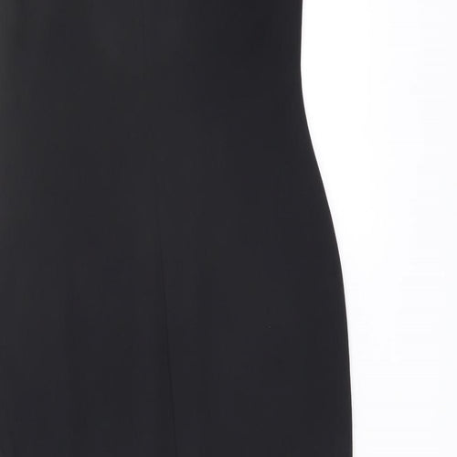 NEXT Womens Black Polyester Shift Size 10 Square Neck Zip - Crochet Detail