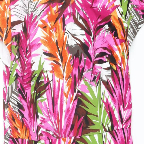 Savoir Womens Multicoloured Geometric Cotton Shift Size 12 Round Neck Zip
