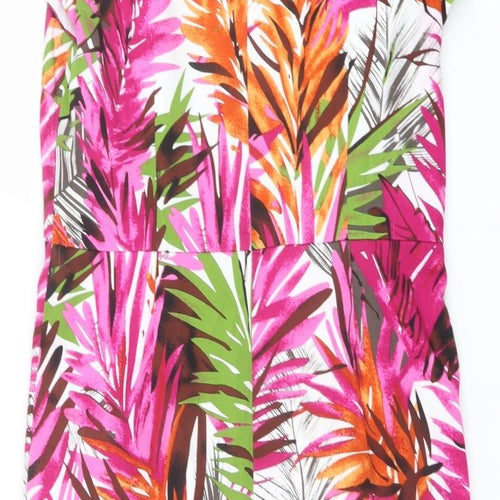 Savoir Womens Multicoloured Geometric Cotton Shift Size 12 Round Neck Zip
